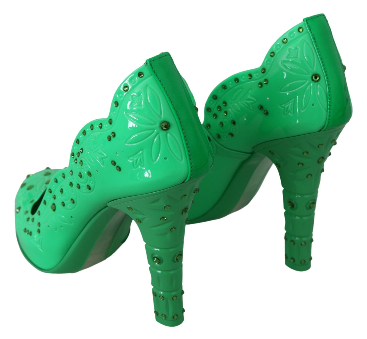 Dolce & Gabbana Enchanting Crystal Cinderella Pumps in Lush Green - EU39/US8.5