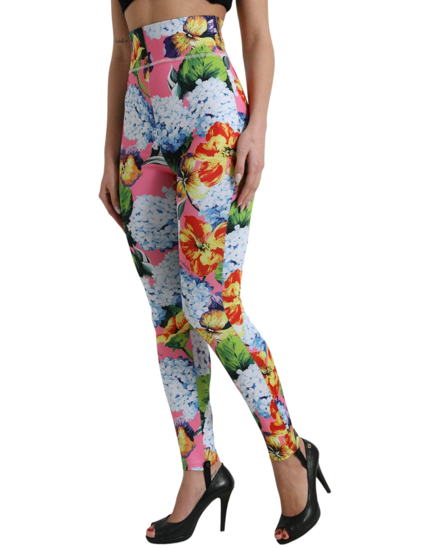 Dolce & Gabbana Exquisite Floral High Waist Leggings - IT40|S