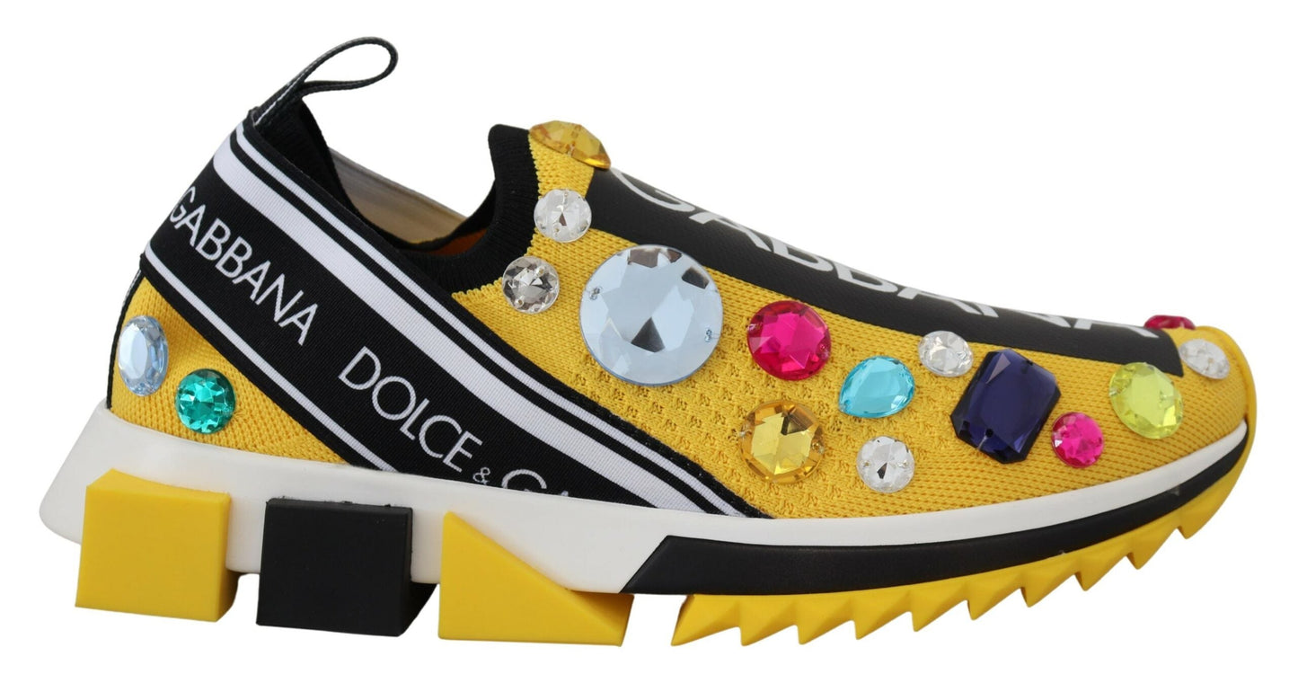 Dolce & Gabbana Exquisite Yellow Techno Fabric Sneakers - EU39/US8.5