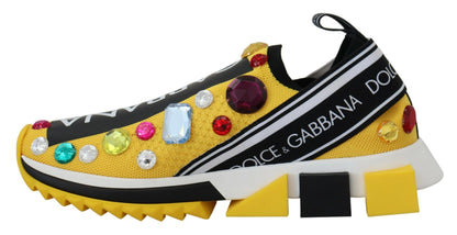 Dolce & Gabbana Exquisite Yellow Techno Fabric Sneakers - EU39/US8.5