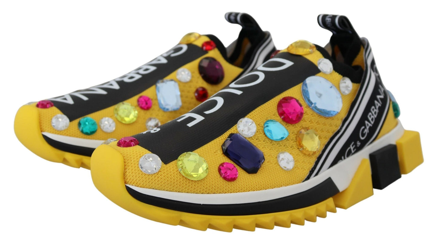 Dolce & Gabbana Exquisite Yellow Techno Fabric Sneakers - EU39/US8.5