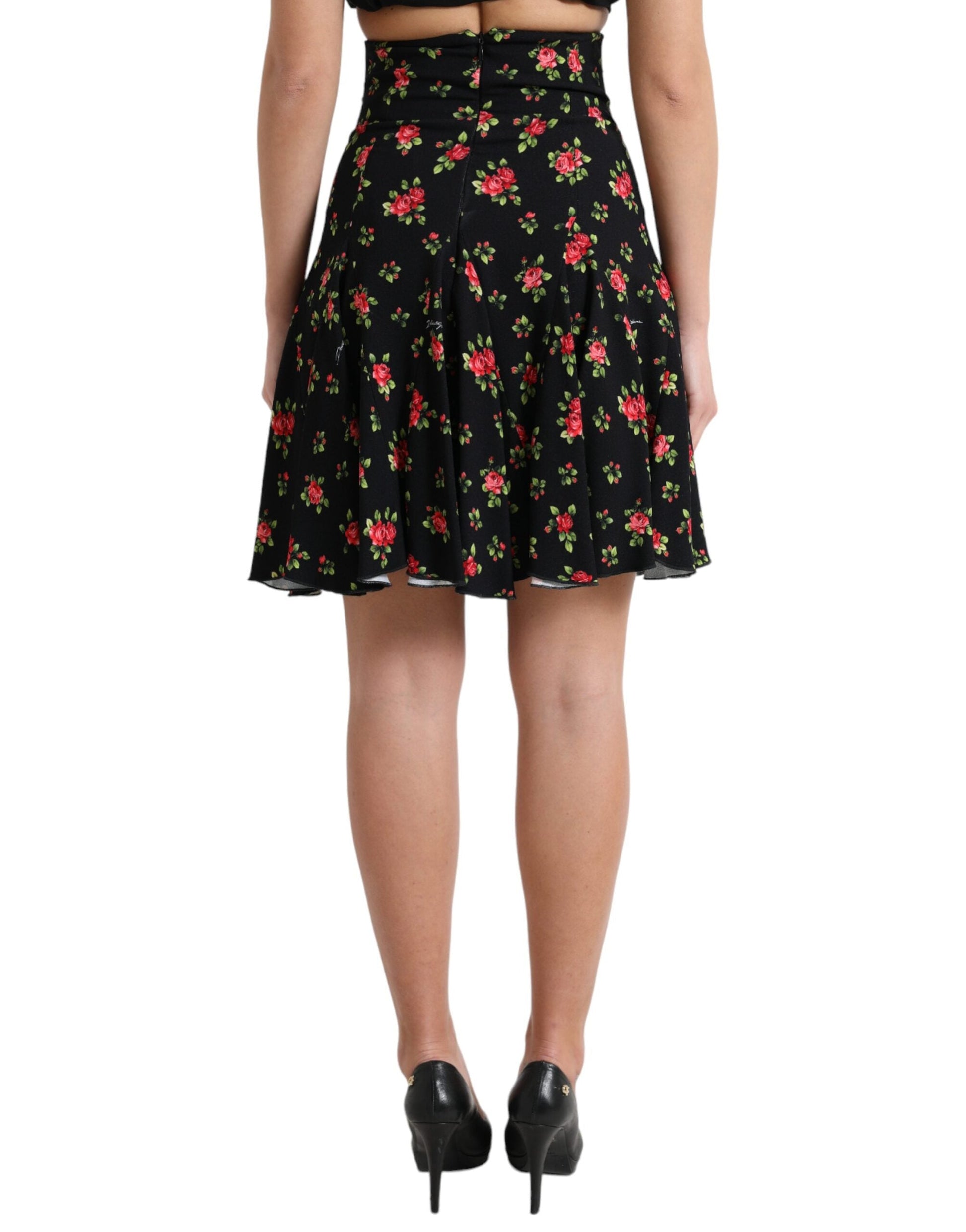 Dolce & Gabbana Floral A-Line Mini Skirt with High Waist - IT40|S