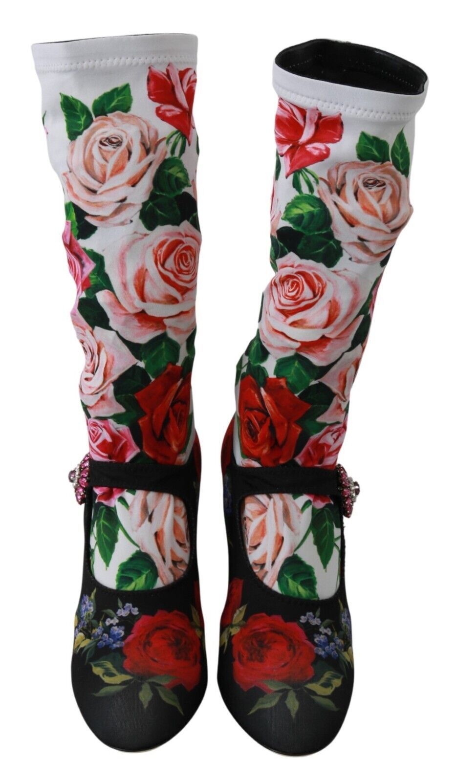 Dolce & Gabbana Floral Embellished Socks Boots - EU38/US7.5