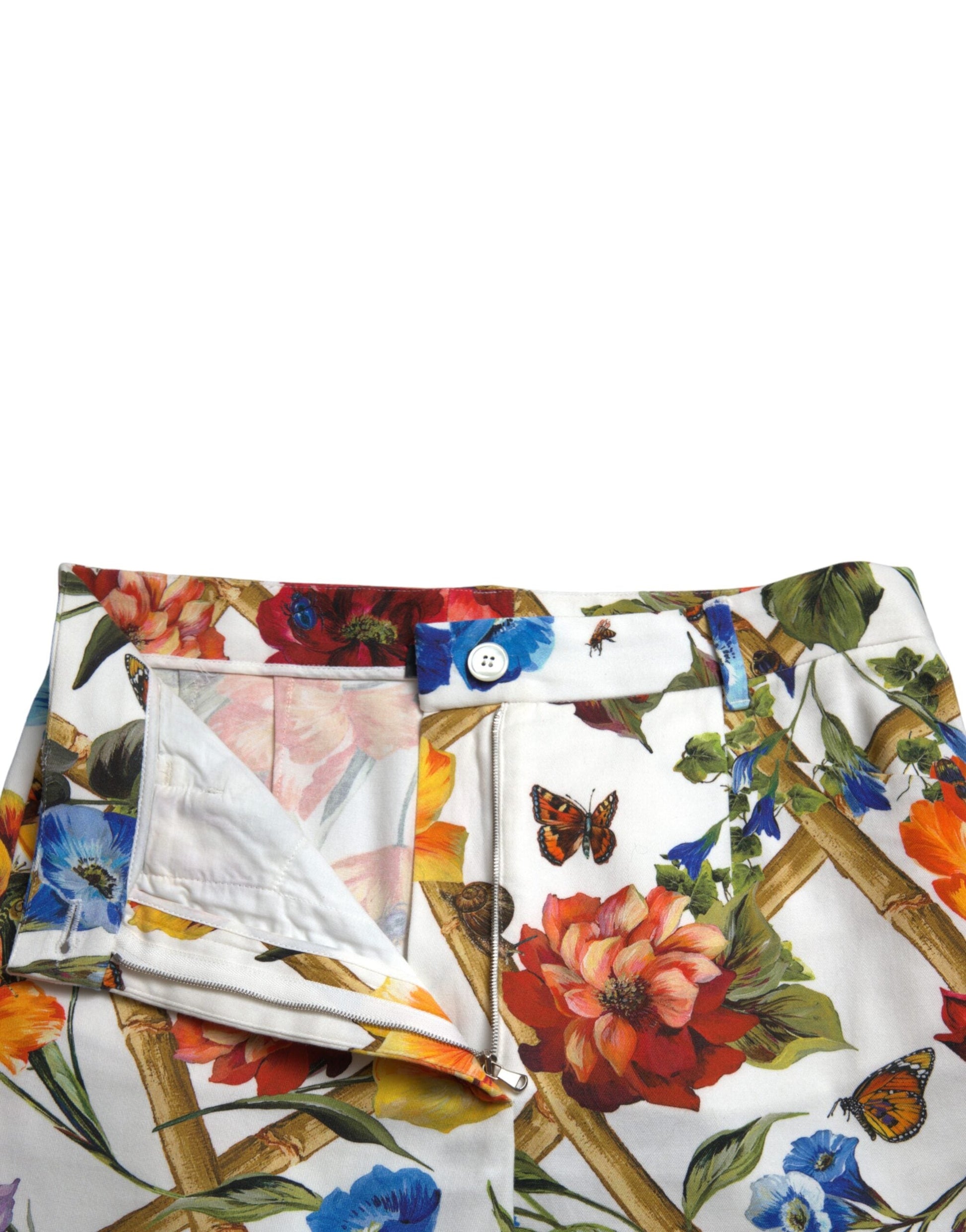 Dolce & Gabbana Floral High Waist Cropped Fashion Pants - IT40|S