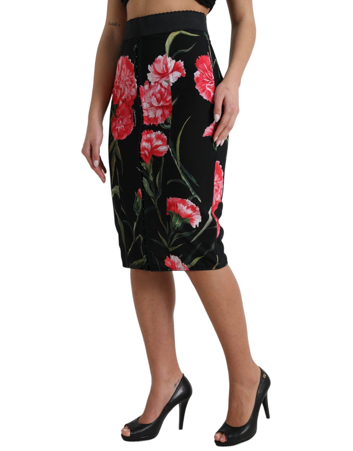 Dolce & Gabbana Floral High Waist Pencil Skirt - IT36|XXS