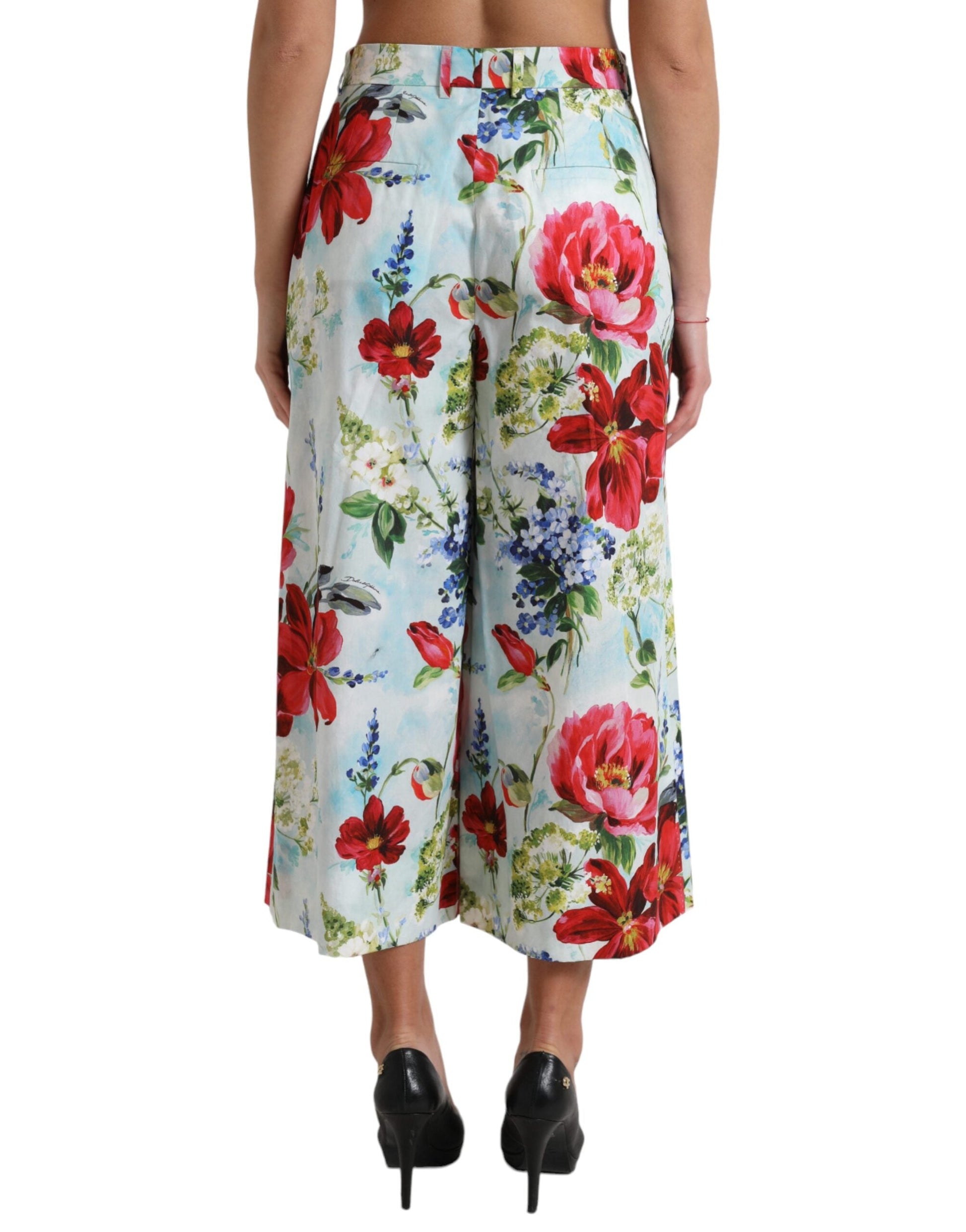 Dolce & Gabbana Floral High Waist Wide Leg Pants - IT42|M