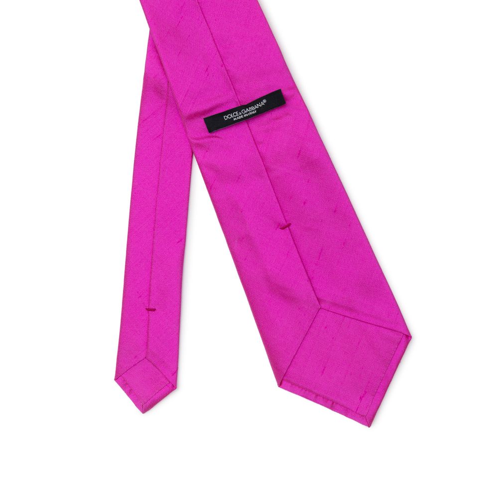 Dolce & Gabbana Fuchsia Silk Ties & Bowty - 12 cm