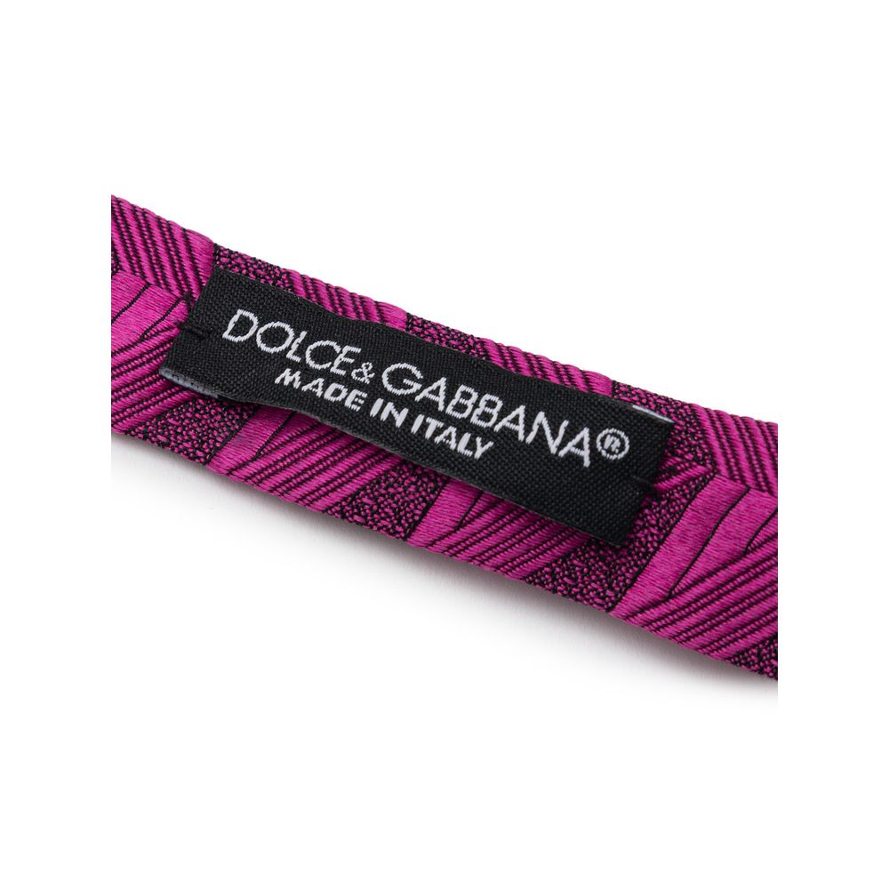 Dolce & Gabbana Fuchsia Silk Ties & Bowty - One Size