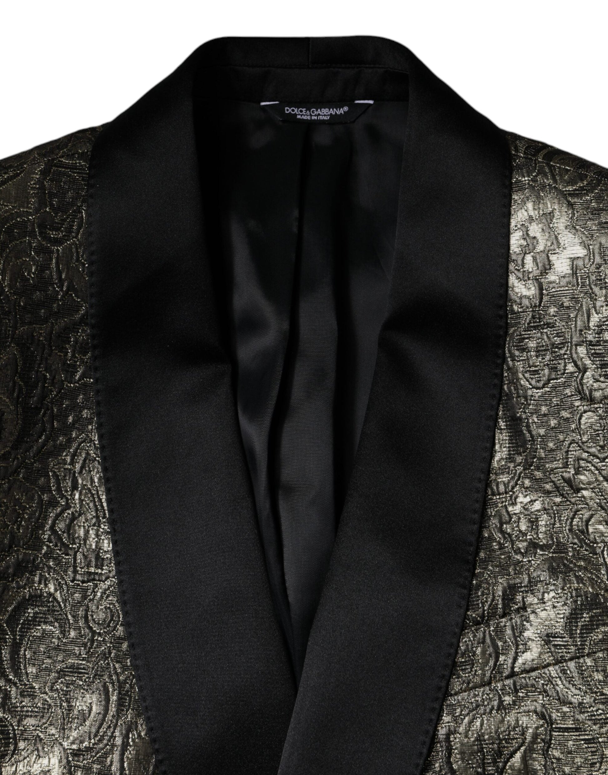 Dolce & Gabbana Gold SICILIA Jacquard Single Breasted Coat Blazer - IT58 | 3XL