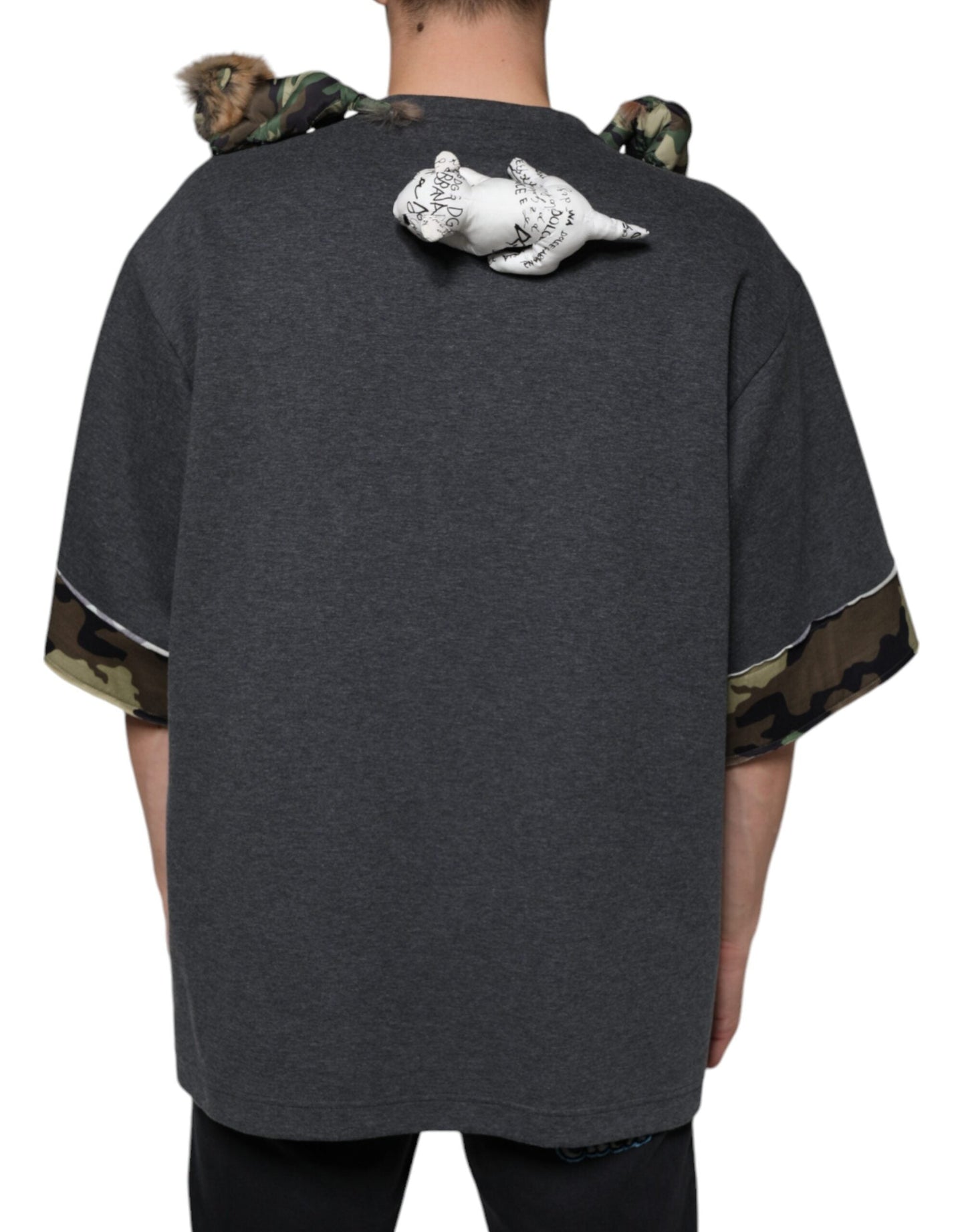 Dolce & Gabbana Gray Camouflage Animal Stuff Cotton T-shirt - IT52 | XL