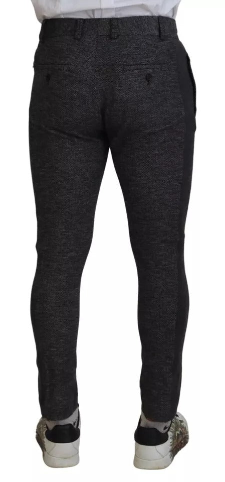 Dolce & Gabbana Gray Chevron Viscose Skinny Pants - IT48 | M