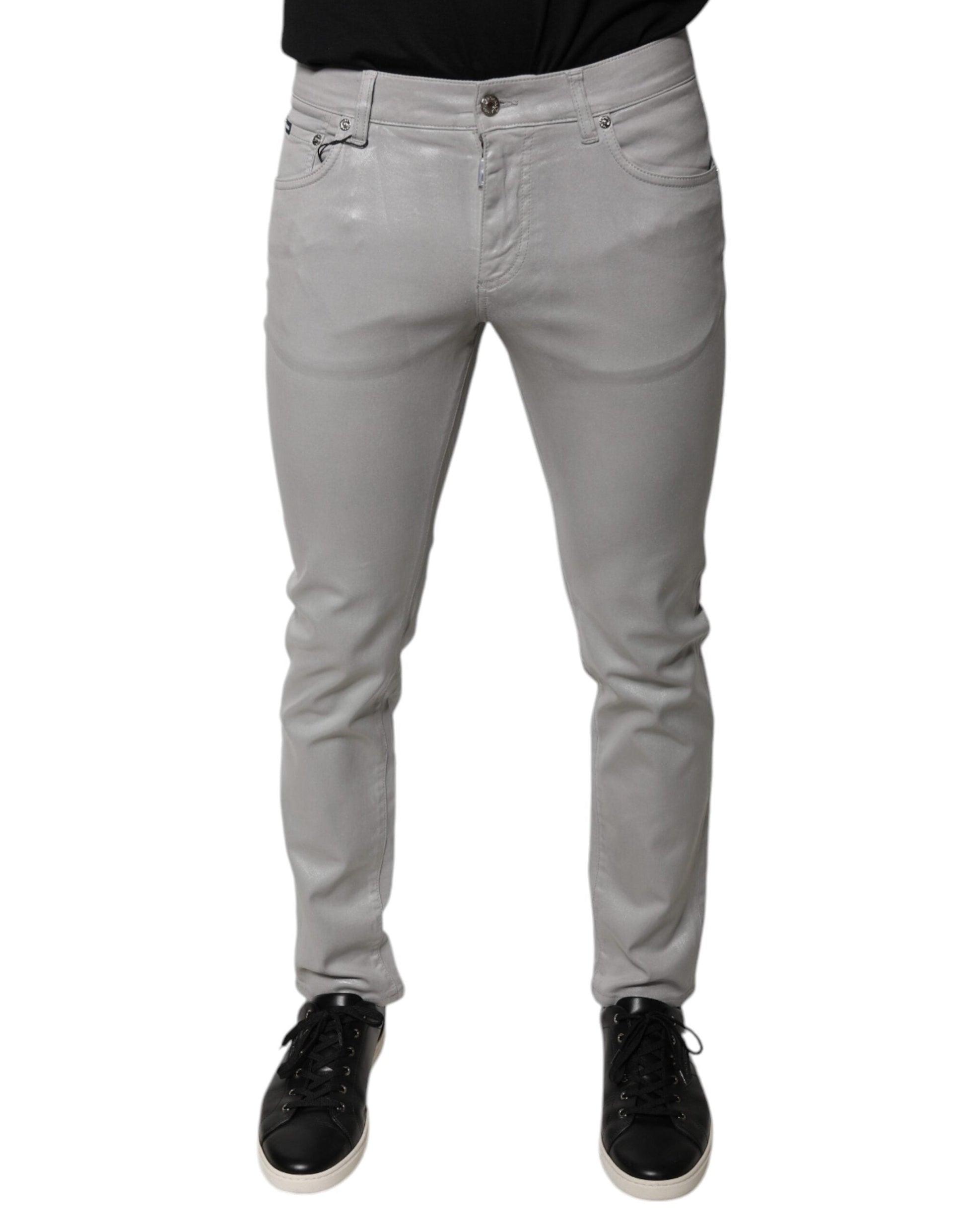 Dolce & Gabbana Gray Cotton Stretch Slim Fit Denim Jeans - IT46 | S