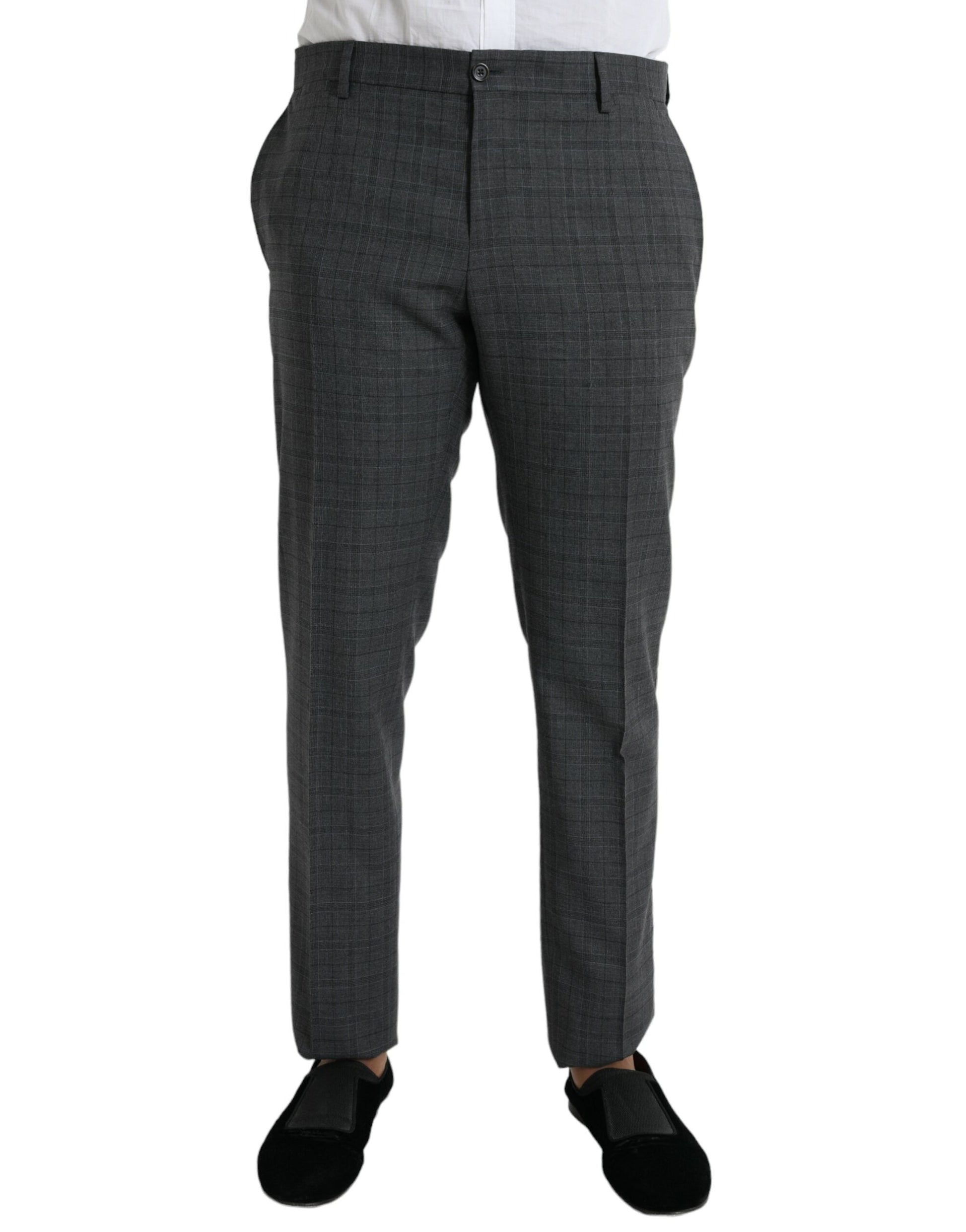 Dolce & Gabbana Gray Plaid Wool MARTINI Formal 2 Piece Suit - IT54 | XL