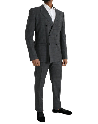 Dolce & Gabbana Gray Plaid Wool MARTINI Formal 2 Piece Suit - IT54 | XL