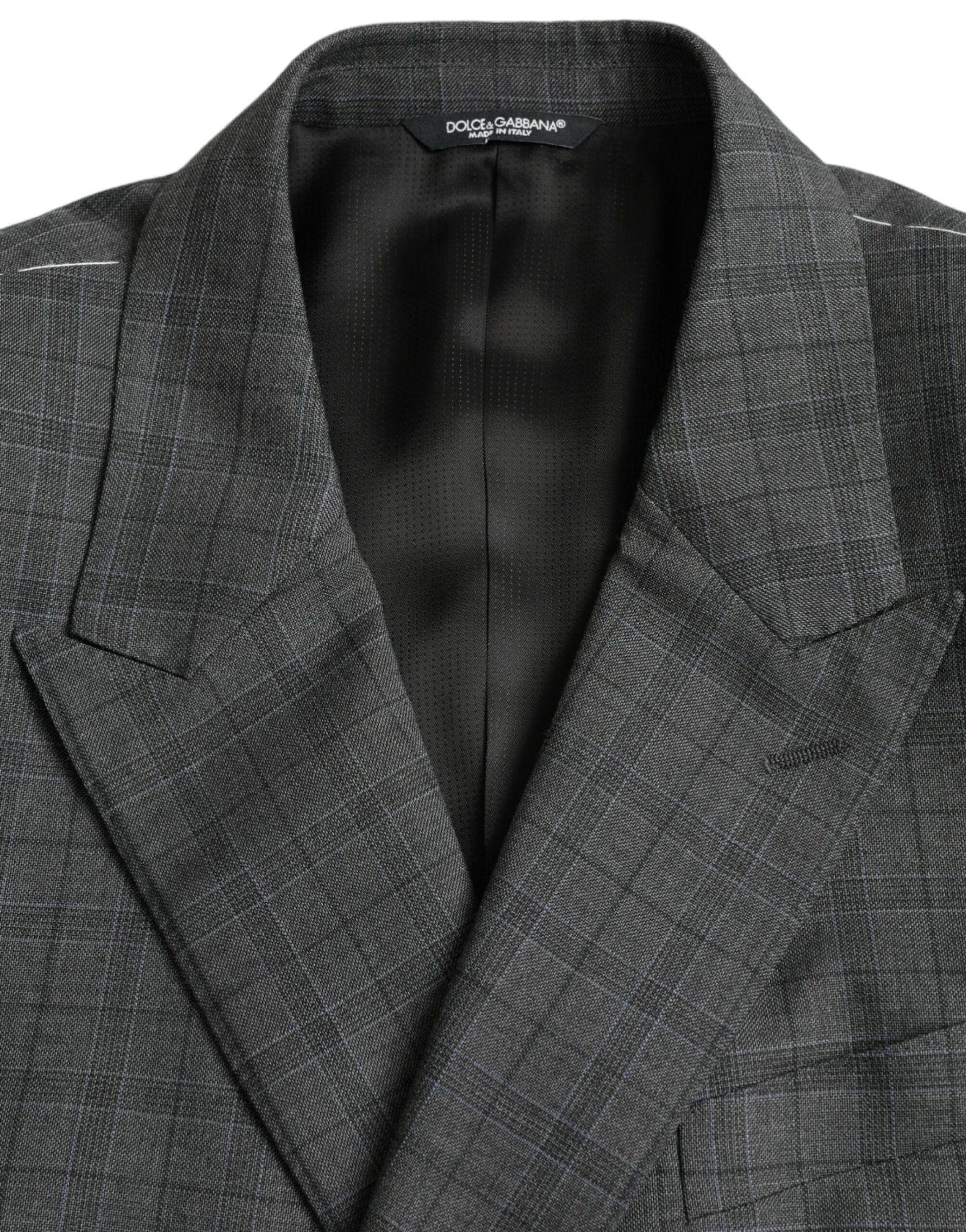 Dolce & Gabbana Gray Plaid Wool MARTINI Formal 2 Piece Suit - IT54 | XL