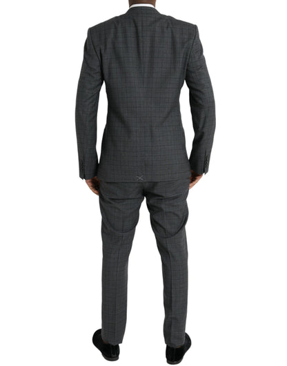 Dolce & Gabbana Gray Plaid Wool MARTINI Formal 2 Piece Suit - IT54 | XL