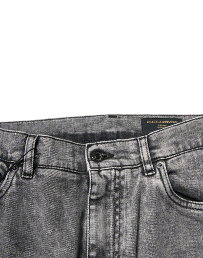 Dolce & Gabbana Gray Washed Cotton Skinny Denim Jeans - IT48 | M