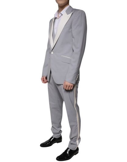 Dolce & Gabbana Gray Wool 3 Piece Slim Fit Formal Suit - IT50 | L