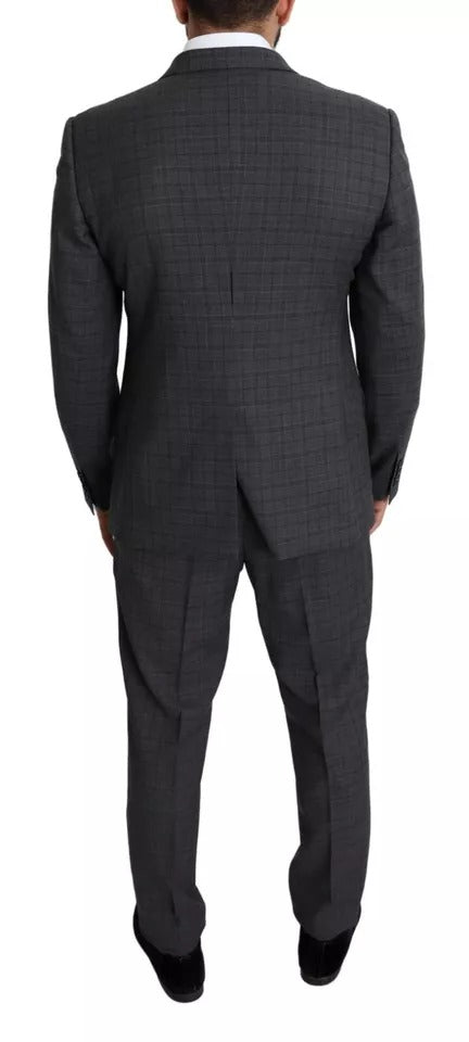 Dolce & Gabbana Gray Wool Men Formal 2 Piece MARTINI Suit - IT52 | XL