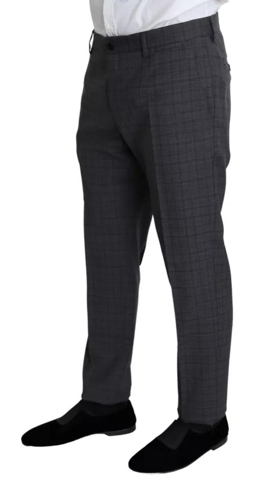 Dolce & Gabbana Gray Wool Men Formal 2 Piece MARTINI Suit - IT52 | XL