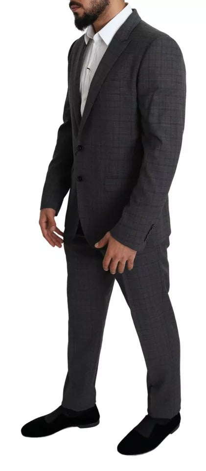 Dolce & Gabbana Gray Wool Men Formal 2 Piece MARTINI Suit - IT52 | XL