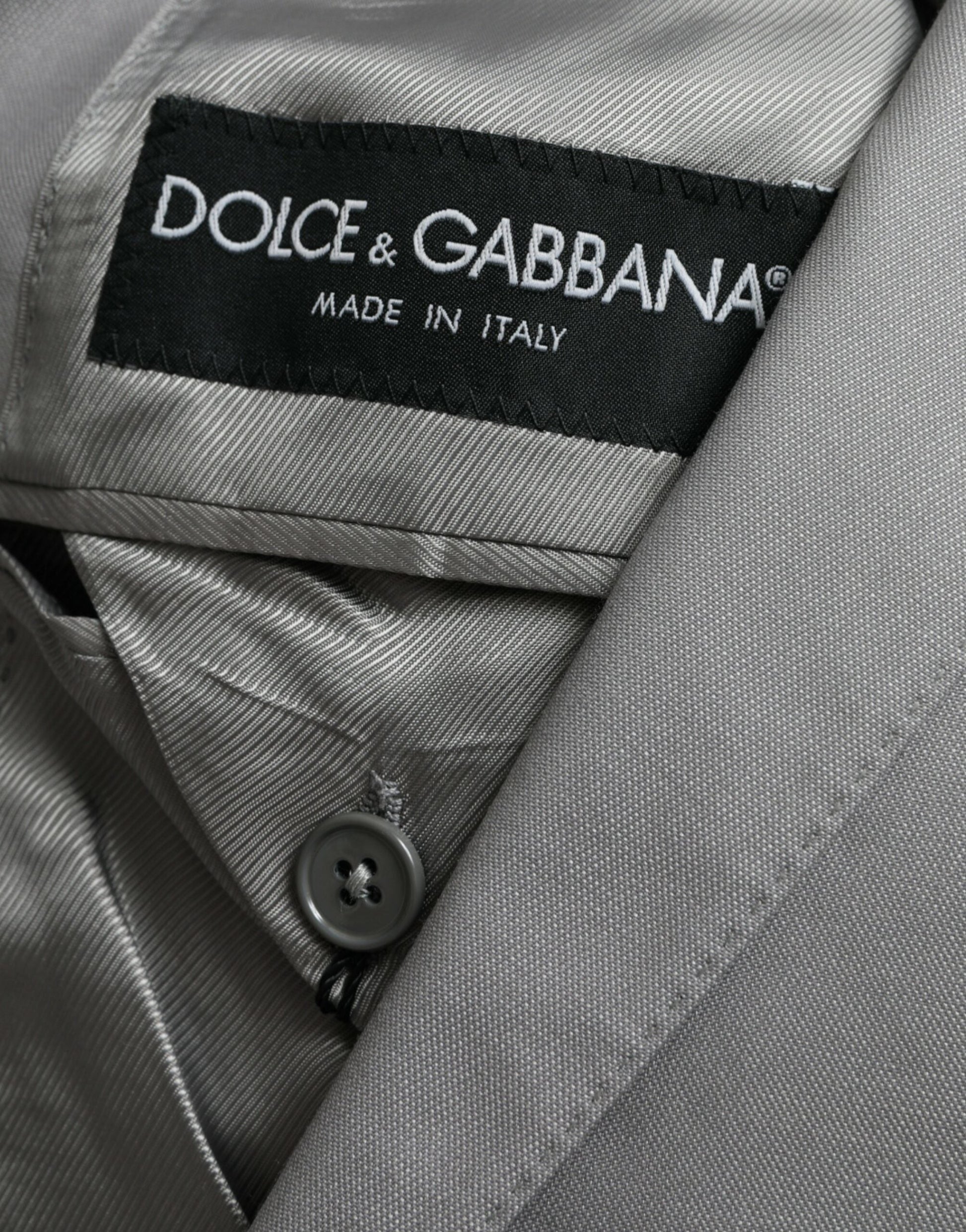 Dolce & Gabbana Gray Wool Peak Single Breasted Coat Blazer - IT54 | XL