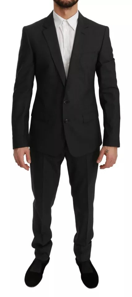 Dolce & Gabbana Gray Wool Slim Fit 2 Piece MARTINI Suit - IT48 | M