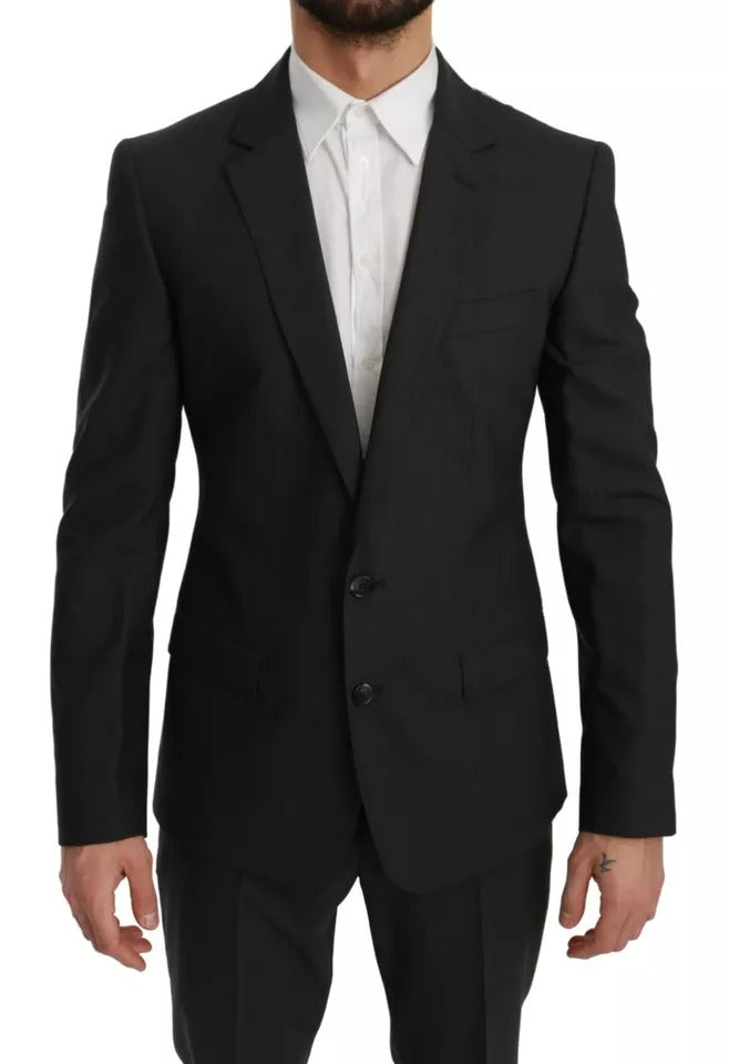 Dolce & Gabbana Gray Wool Slim Fit 2 Piece MARTINI Suit - IT48 | M