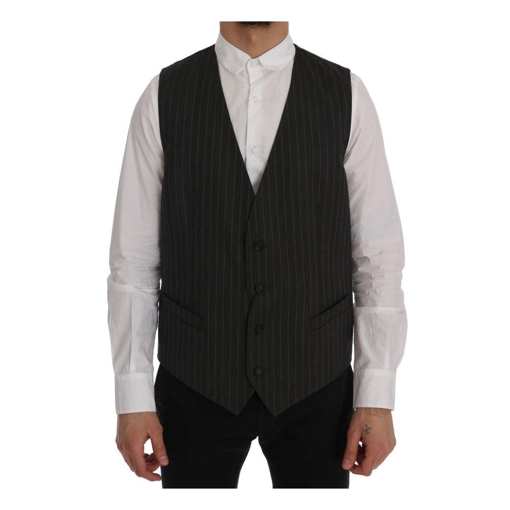 Dolce & Gabbana Gray Wool Vest - IT54 | XL