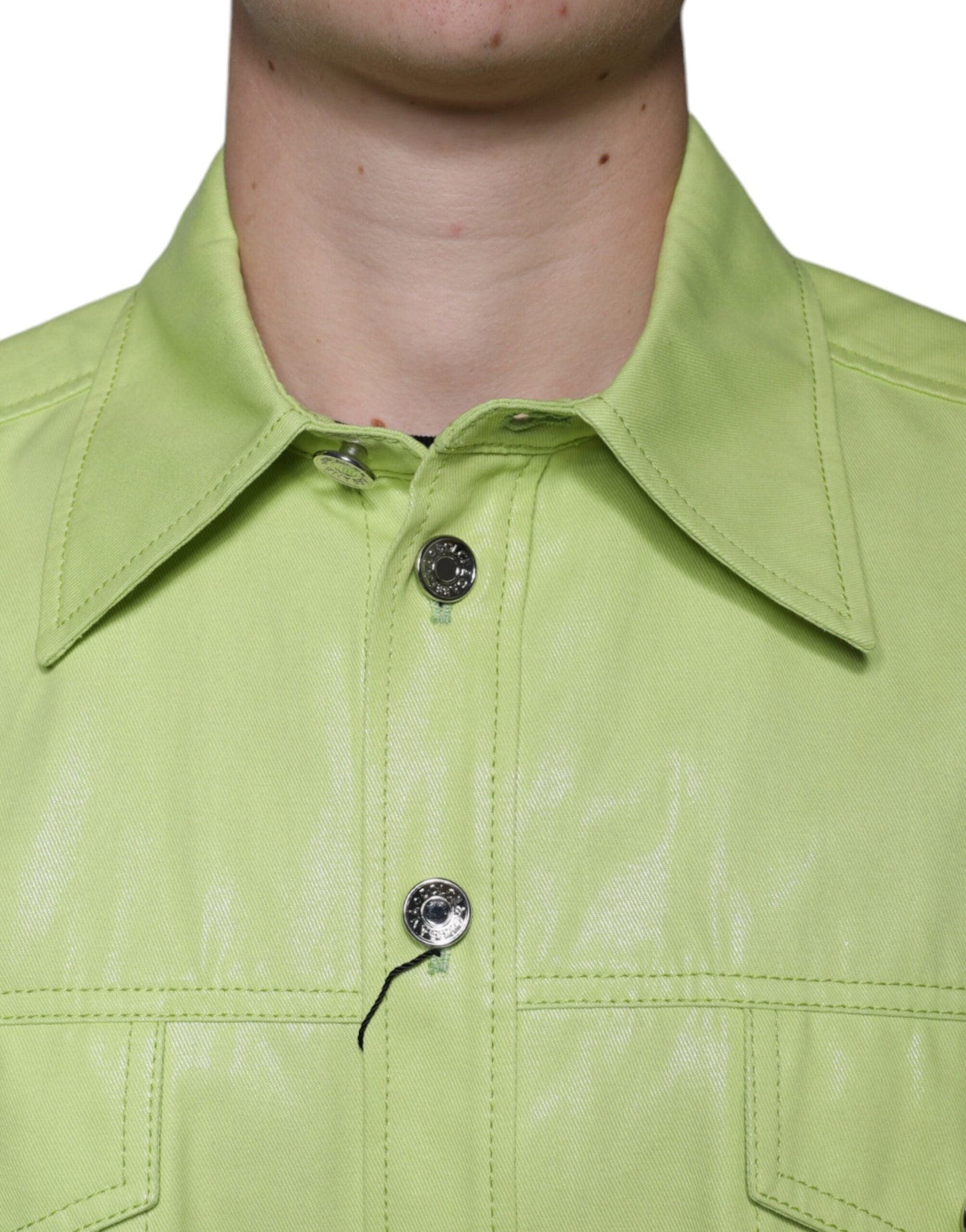 Dolce & Gabbana Green Cotton Collared Men Button Down Shirt