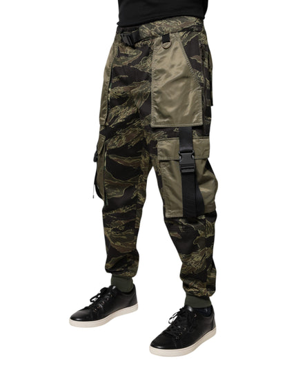 Dolce & Gabbana Green Cotton Jogger Cargo Pants - IT46 | S