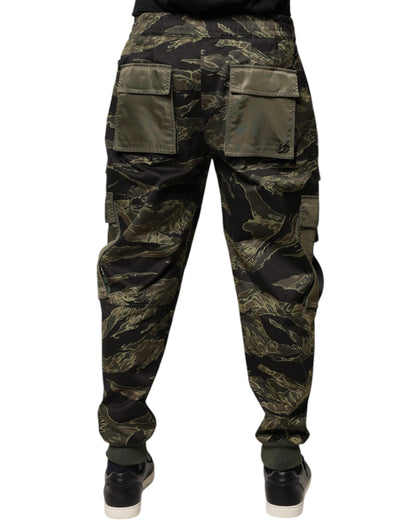 Dolce & Gabbana Green Cotton Jogger Cargo Pants - IT46 | S