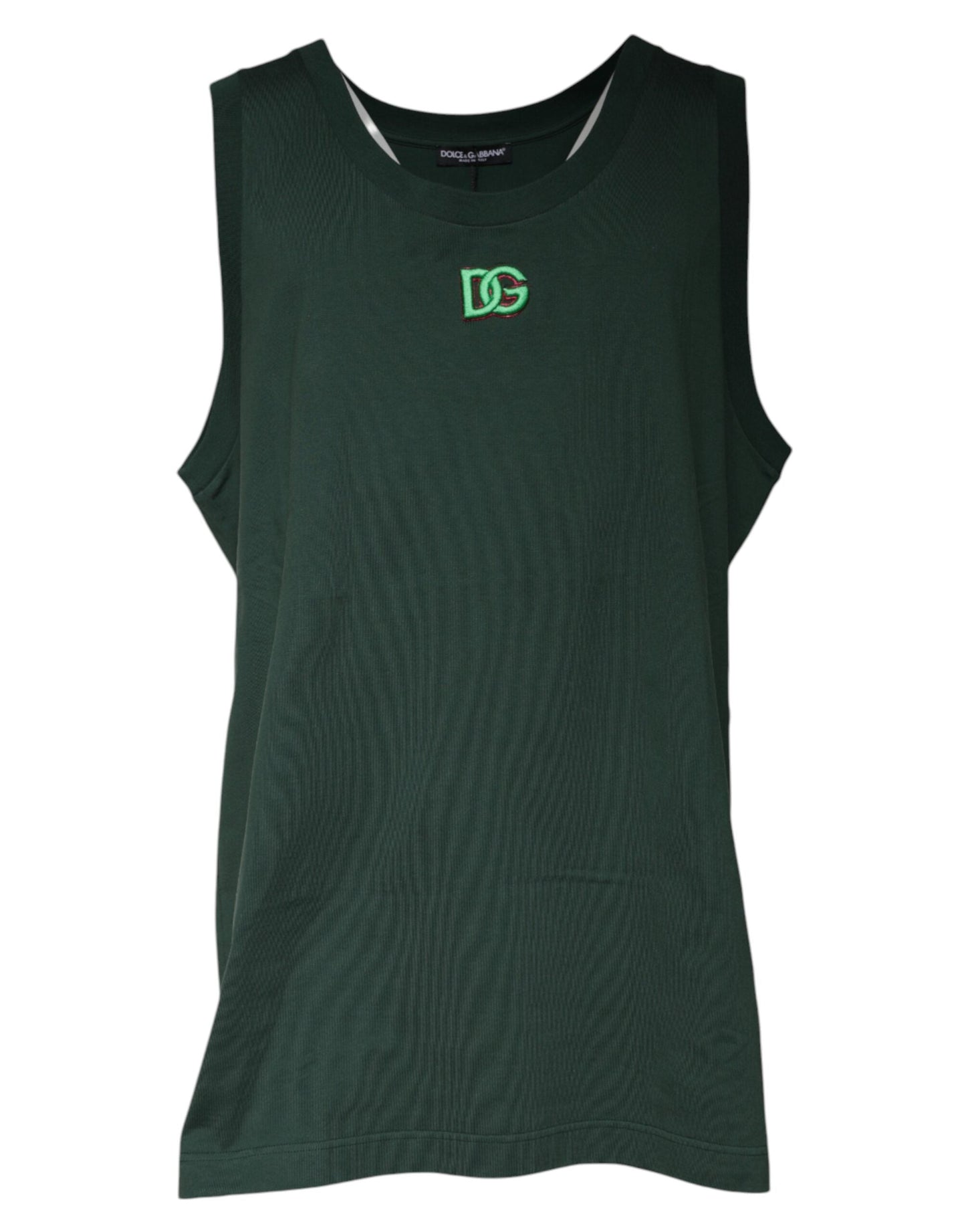 Dolce & Gabbana Green DG Sleeveless Round Neck Tank T-shirt - IT52 | XL