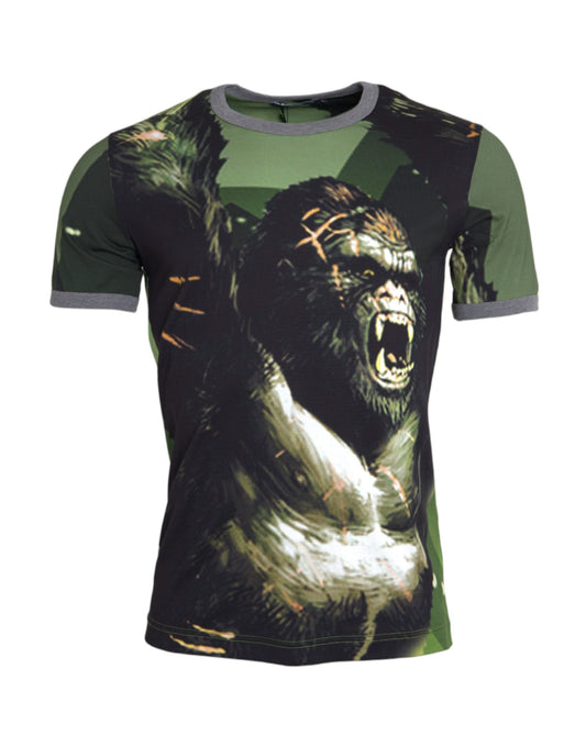 Dolce & Gabbana Green Gorilla Cotton Short Sleeves T-shirt - IT46 | S