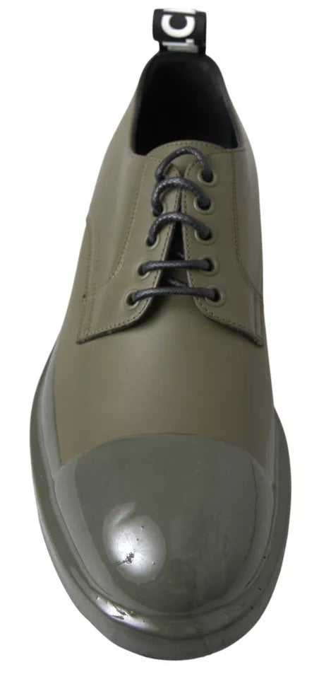 Dolce & Gabbana Green Leather Rubber Sole Dress Shoes - EU41/US8