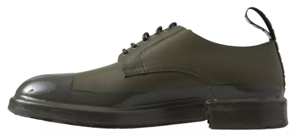 Dolce & Gabbana Green Leather Rubber Sole Dress Shoes - EU41/US8