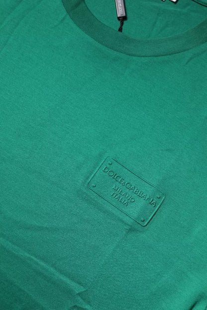 Dolce & Gabbana Green Logo Crew Neck Short Sleeves T-shirt - IT48 | M