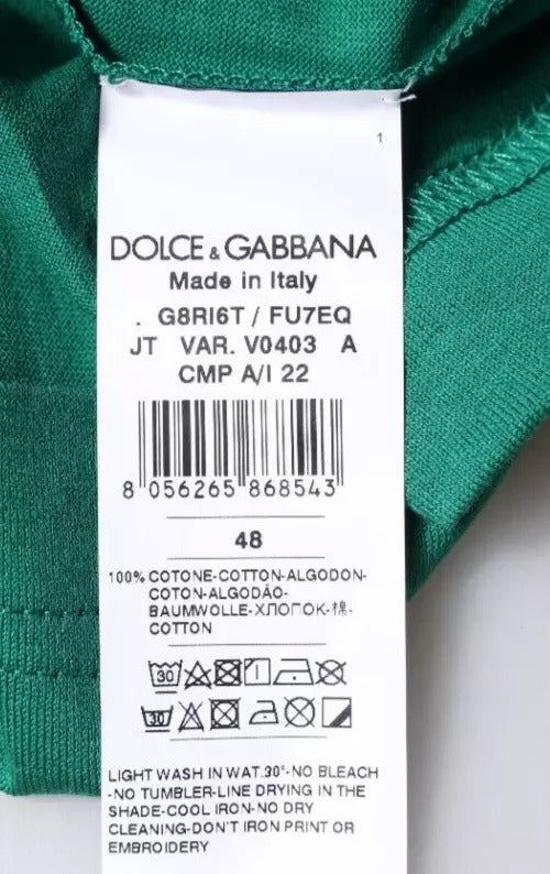 Dolce & Gabbana Green Logo Crew Neck Short Sleeves T-shirt - IT48 | M