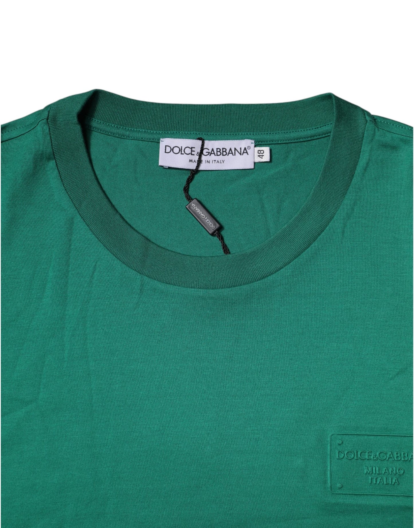 Dolce & Gabbana Green Logo Crew Neck Short Sleeves T-shirt - IT48 | M