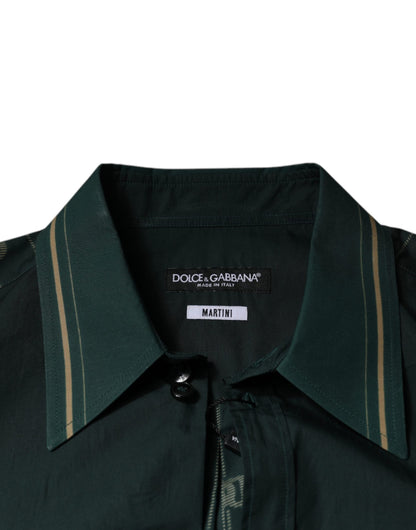 Dolce & Gabbana Green Logo Long Sleeve MARTINI Casual Shirt - IT40 | M