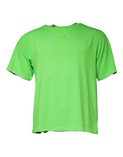 Dolce & Gabbana Green Logo Round Neck Short Sleeves T-shirt - IT48 | M