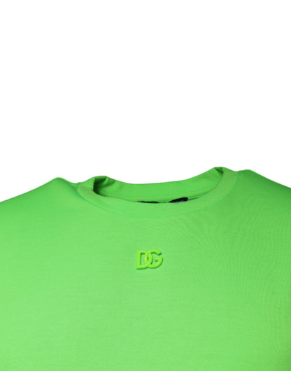 Dolce & Gabbana Green Logo Round Neck Short Sleeves T-shirt - IT48 | M