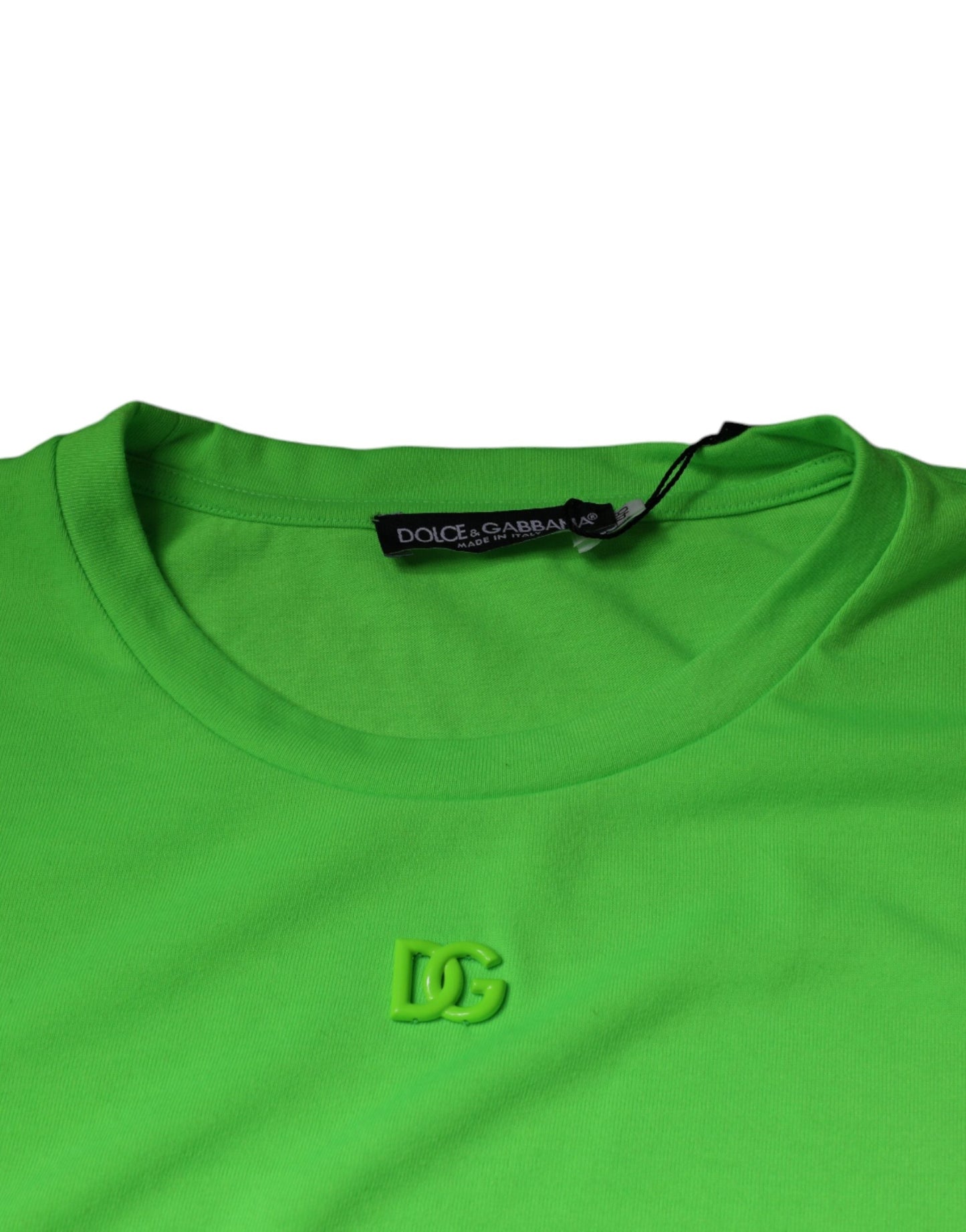 Dolce & Gabbana Green Logo Round Neck Short Sleeves T-shirt - IT48 | M