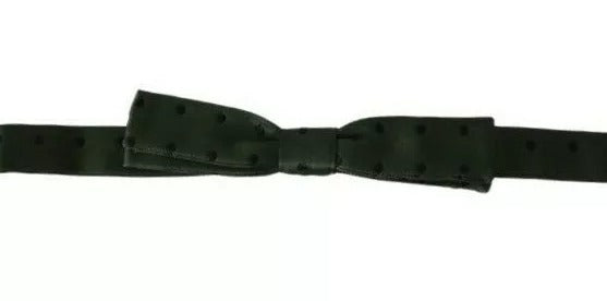 Dolce & Gabbana Green Silk Dotted Mens Necktie Bow Tie