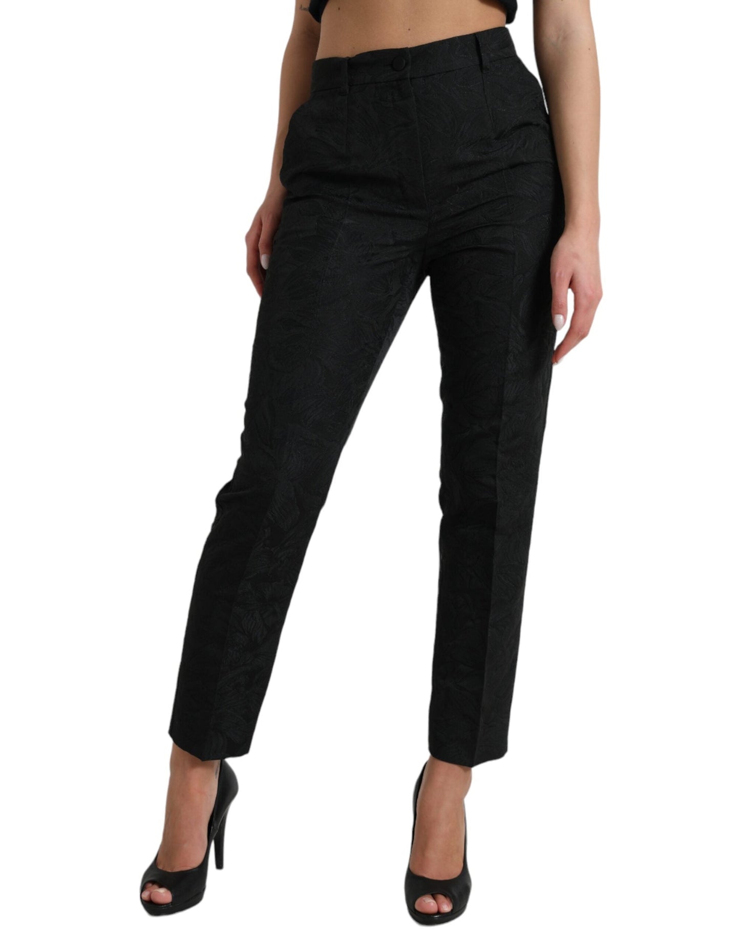 Dolce & Gabbana High Waist Tapered Elegance Pants - IT42|M