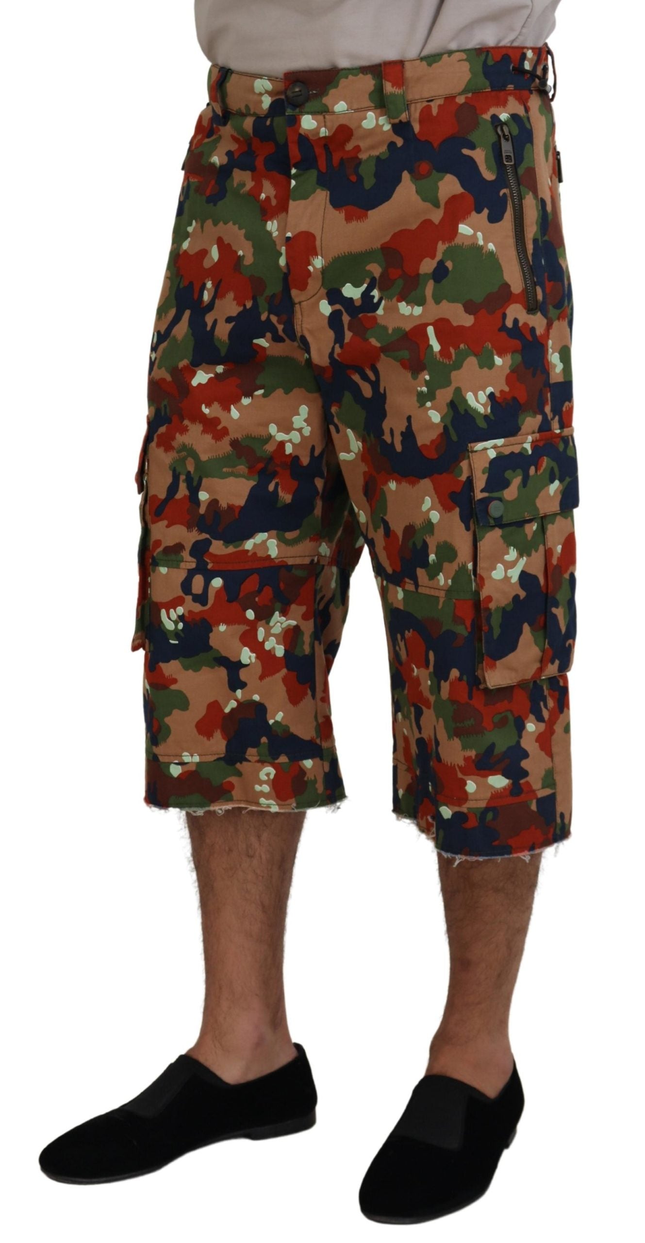 Dolce & Gabbana Italian Designer Multicolor Cargo Shorts - IT48 | M