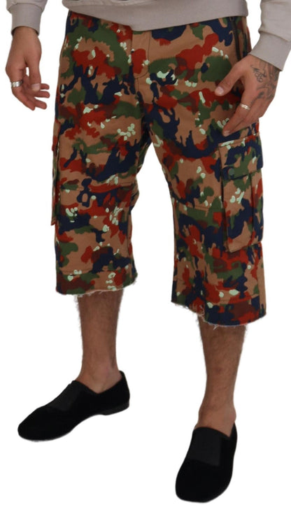 Dolce & Gabbana Italian Designer Multicolor Cargo Shorts - IT48 | M