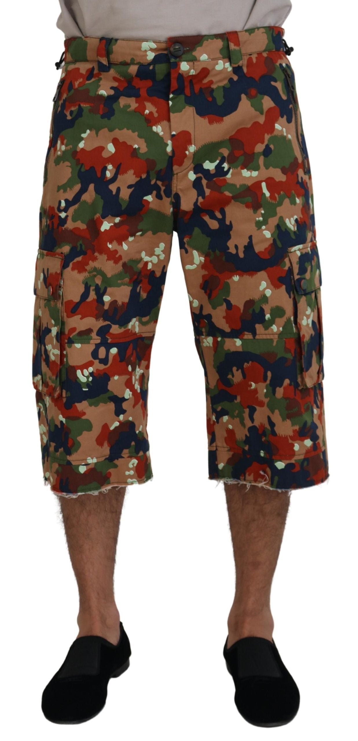 Dolce & Gabbana Italian Designer Multicolor Cargo Shorts - IT48 | M