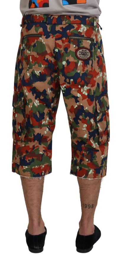 Dolce & Gabbana Italian Designer Multicolor Cargo Shorts - IT48 | M