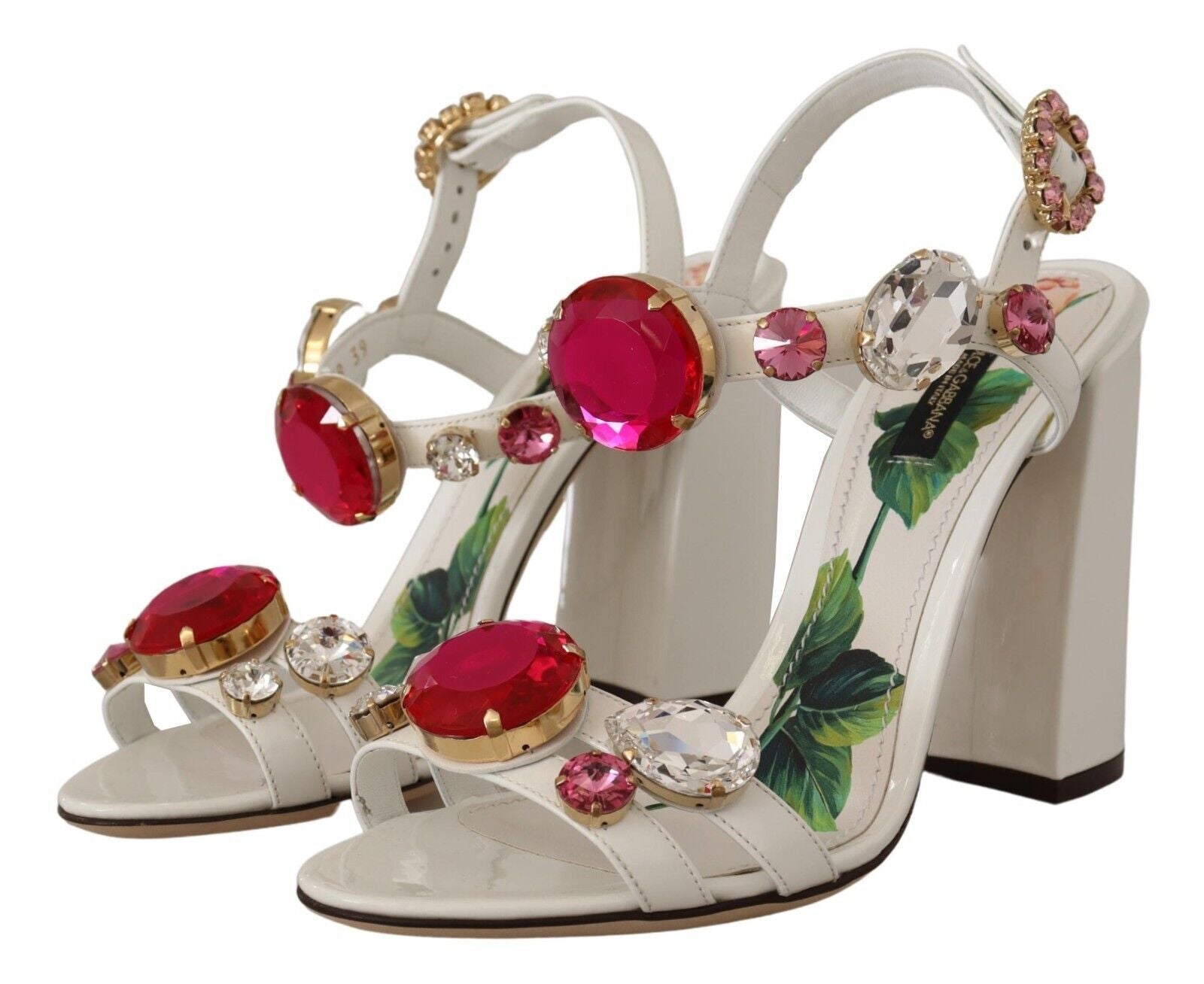 Dolce & Gabbana Keira Crystal-Embellished Ankle Strap Heels - EU35.5/US5